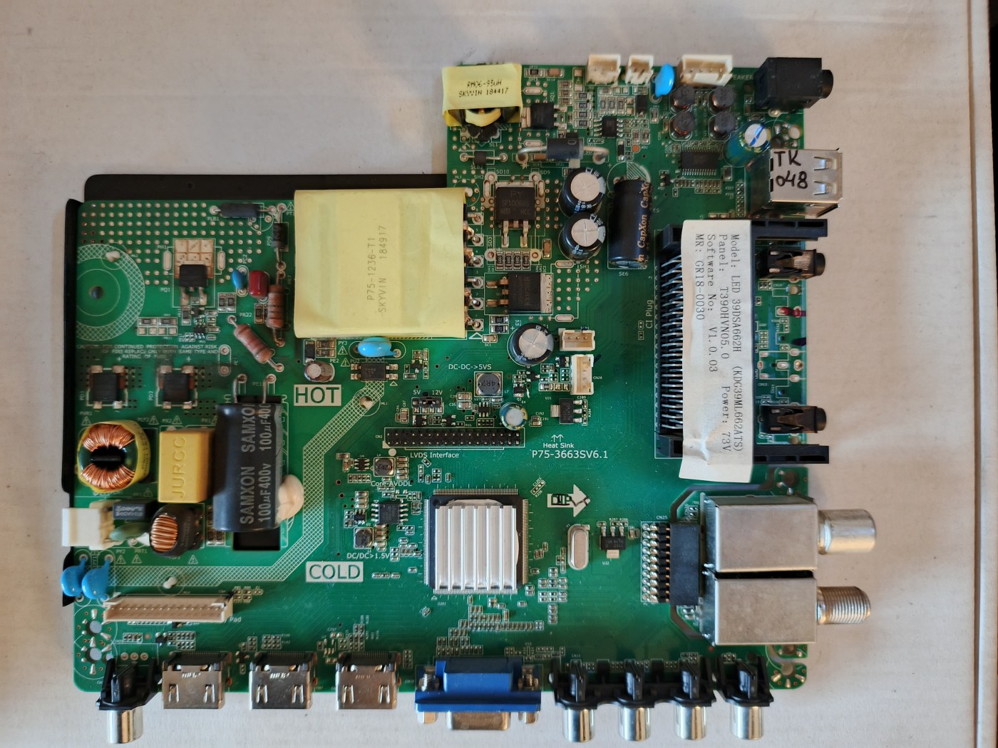 TK048 VOX LED 39DSA662H P75-2663SV6.1 T390HVN05.0